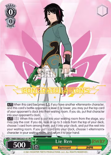 Lie Ren (RWBY/BRO2021-01 PR), Bushiroad Event Cards — Weiß Schwarz card price