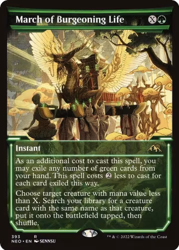 March of Burgeoning Life (Showcase) (393), Kamigawa: Neon Dynasty — Magic card price