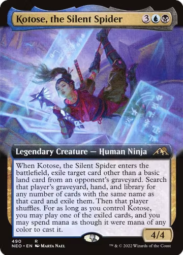 Kotose, the Silent Spider (Extended Art) (490), Kamigawa: Neon Dynasty — Magic card price
