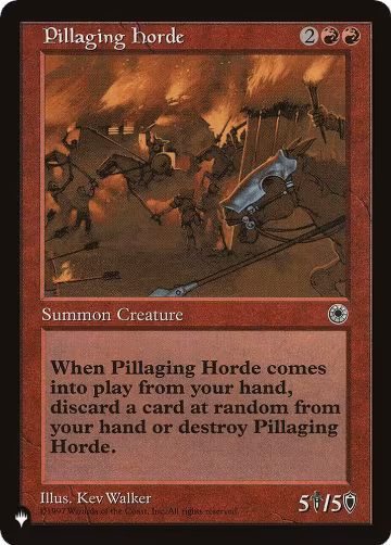 Pillaging Horde, The List Reprints — Magic card price