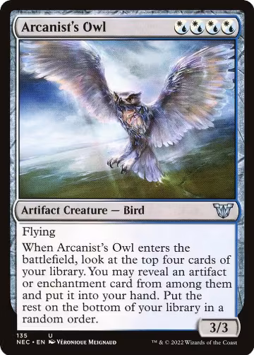 Arcanist's Owl (135), Commander: Kamigawa: Neon Dynasty — Magic card price