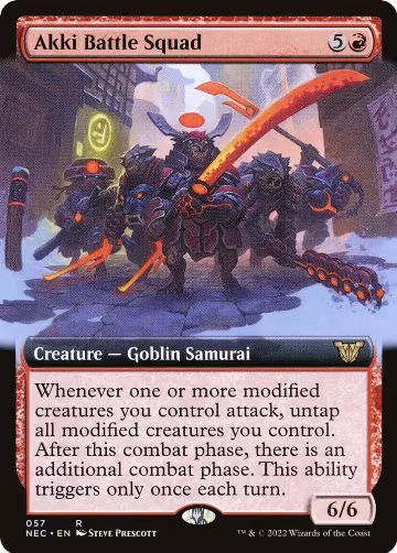 Akki Battle Squad (Extended Art) (57), Commander: Kamigawa: Neon Dynasty — Magic card price
