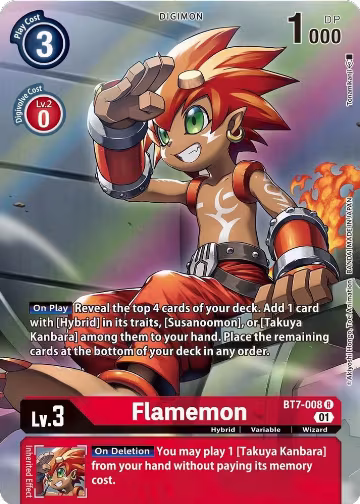 Flamemon (Alternate Art) (BT7-008 R), Next Adventure — Digimon card price
