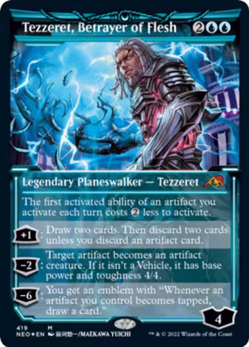 Tezzeret, Betrayer of Flesh (Showcase) (Foil Etched) (419), Kamigawa: Neon Dynasty — Magic card price