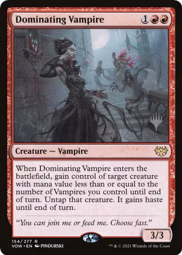 Dominating Vampire (154), Promo Pack: Kamigawa: Neon Dynasty — Magic card price
