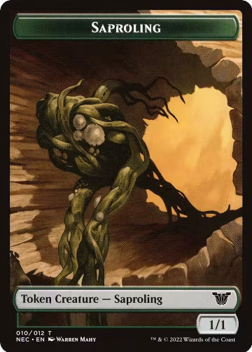 Saproling // Spirit (002) Double-Sided Token (10 // 2), Commander: Kamigawa: Neon Dynasty — Magic card price
