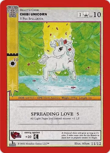 Chibi Unicorn (11/12), Valentine’s Day Holiday Box 2022 — MetaZoo card price