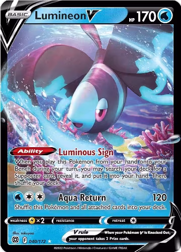 Lumineon V (040/172), Brilliant Stars — Pokémon card price