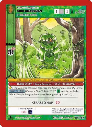 Ohio Grassman (50/165), Wilderness: First Edition — MetaZoo card price