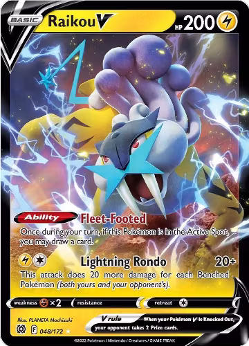Raikou V (048/172), Brilliant Stars — Pokémon card price