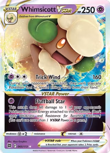 Whimsicott VSTAR (065/172), Brilliant Stars — Pokémon card price