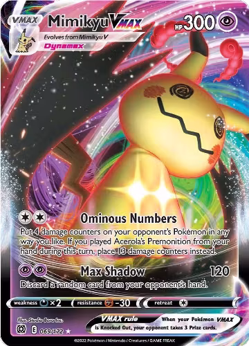 Mimikyu VMAX (069/172), Brilliant Stars — Pokémon card price