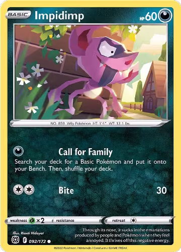 Impidimp (092/172), Brilliant Stars — Pokémon card price