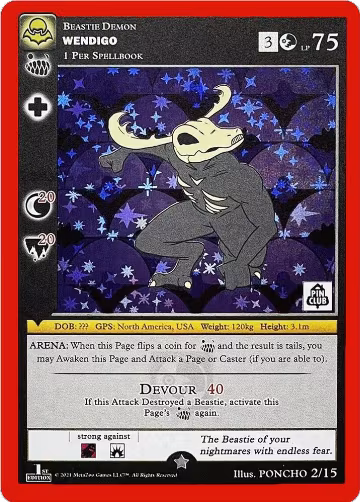 Wendigo (Pin Club Nightfall Mystery Collection 1st Edition) (2/15), Miscellaneous Promos — MetaZoo card price