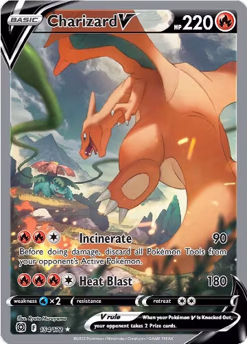 Charizard V (Alternate Full Art) (154/172) — card price