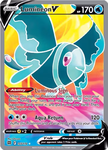 Lumineon V (Full Art) (155/172), Brilliant Stars — Pokémon card price