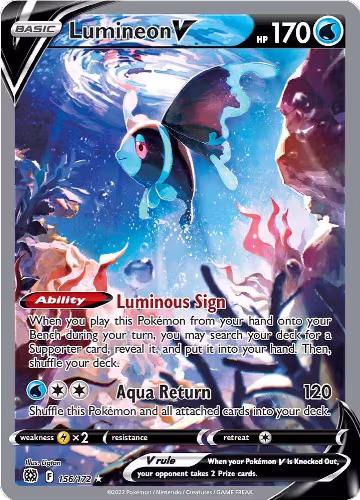 Lumineon V (Alternate Full Art) (156/172), Brilliant Stars — Pokémon card price