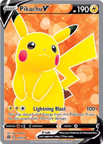 Pikachu V (Full Art) (157/172) — card price