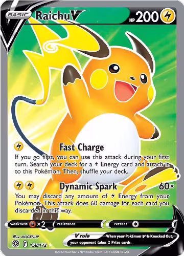 Raichu V (Full Art) (158/172), Brilliant Stars — Pokémon card price
