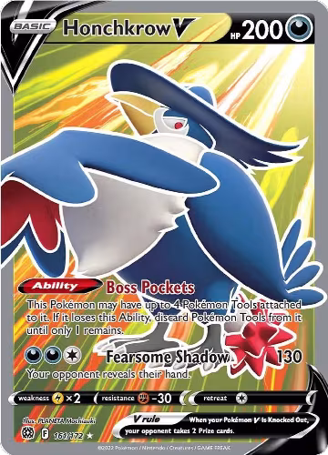 Honchkrow V (Full Art) (161/172), Brilliant Stars — Pokémon card price