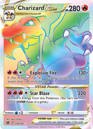 Charizard VSTAR (Secret) (174/172), Brilliant Stars — Pokémon card price