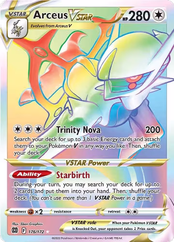 Arceus VSTAR (Secret) (176) (176/172), Brilliant Stars — Pokémon card price