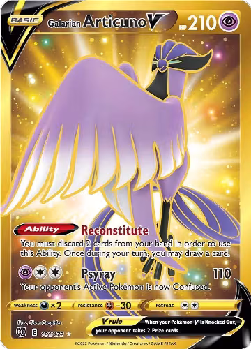 Galarian Articuno V (Secret) (181/172), Brilliant Stars — Pokémon card price