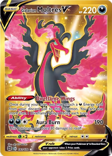 Galarian Moltres V (Secret) (183/172), Brilliant Stars — Pokémon card price