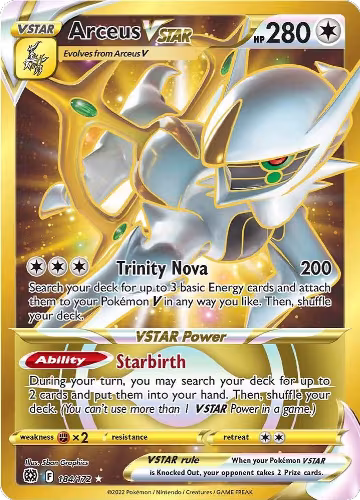 Arceus VSTAR (Secret) (184) (184/172), Brilliant Stars — Pokémon card price