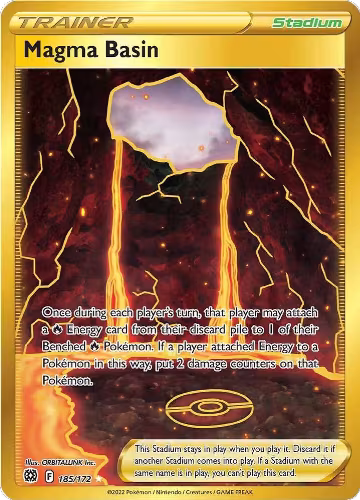 Magma Basin (Secret) (185/172), Brilliant Stars — Pokémon card price