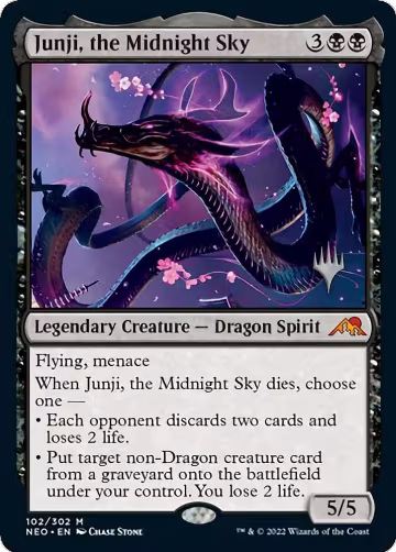 Junji, the Midnight Sky (102), Promo Pack: Kamigawa: Neon Dynasty — Magic card price