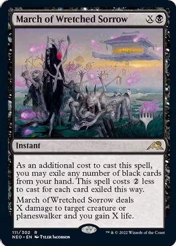 March of Wretched Sorrow (111), Promo Pack: Kamigawa: Neon Dynasty — Magic card price