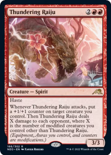Thundering Raiju (166), Promo Pack: Kamigawa: Neon Dynasty — Magic card price