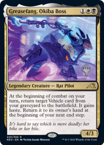 Greasefang, Okiba Boss (220), Promo Pack: Kamigawa: Neon Dynasty — Magic card price
