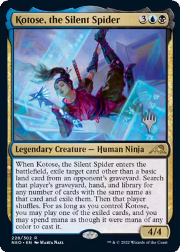 Kotose, the Silent Spider (228), Promo Pack: Kamigawa: Neon Dynasty — Magic card price