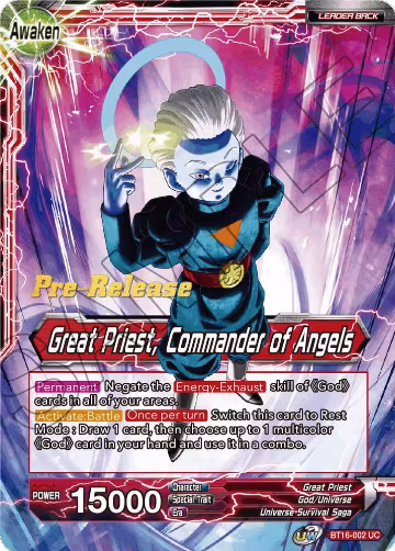 Great Priest // Great Priest, Commander of Angels (BT16-002), Realm of the Gods Pre-Release Cards — DB Super card price