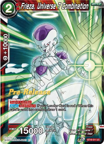 Frieza, Universe 7 Combination (BT16-011), Realm of the Gods Pre-Release Cards — DB Super card price