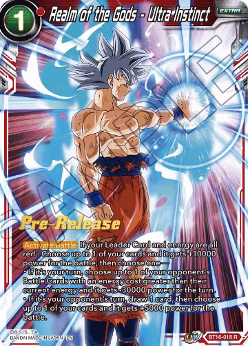 Realm of the Gods - Ultra Instinct (BT16-018), Realm of the Gods Pre-Release Cards — DB Super card price