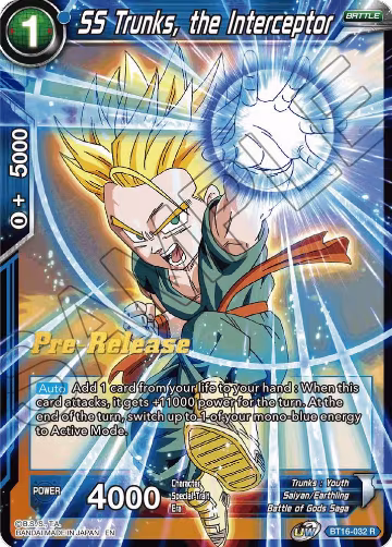 SS Trunks, the Interceptor (BT16-032), Realm of the Gods Pre-Release Cards — DB Super card price
