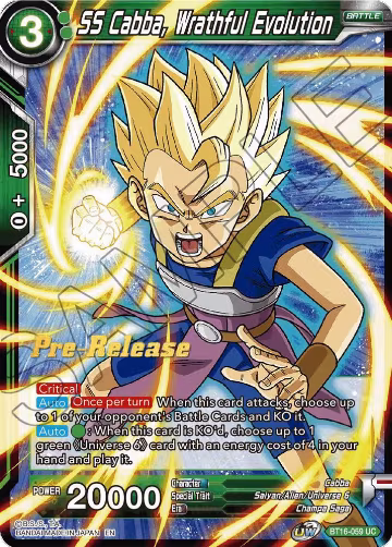 SS Cabba, Wrathful Evolution (BT16-059), Realm of the Gods Pre-Release Cards — DB Super card price