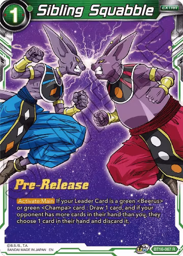 Sibling Squabble (BT16-067), Realm of the Gods Pre-Release Cards — DB Super card price