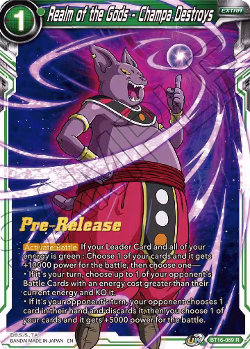 Realm of the Gods - Champa Destroys (BT16-069), Realm of the Gods Pre-Release Cards — DB Super card price