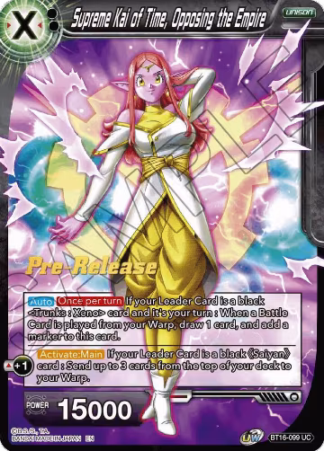 Supreme Kai of Time, Opposing the Empire (BT16-099), Realm of the Gods Pre-Release Cards — DB Super card price