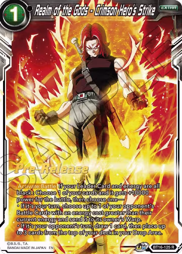 Realm of the Gods - Crimson Hero's Strike (BT16-125), Realm of the Gods Pre-Release Cards — DB Super card price
