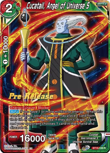 Cucatail, Angel of Universe 5 (BT16-126), Realm of the Gods Pre-Release Cards — DB Super card price