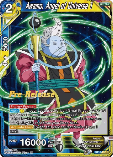 Awamo, Angel of Universe 1 (BT16-132), Realm of the Gods Pre-Release Cards — DB Super card price