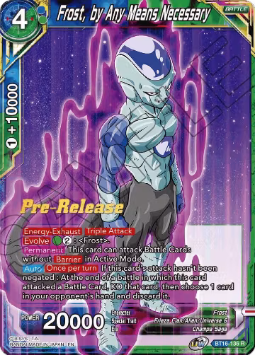 Frost, by Any Means Necessary (BT16-136), Realm of the Gods Pre-Release Cards — DB Super card price