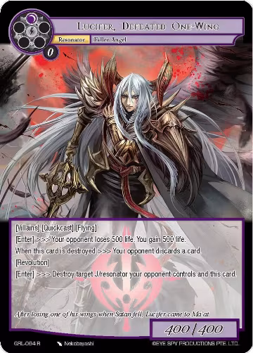 Lucifer, Defeated One-Wing (GRL-064), Game of Gods: Reloaded — Force of Will card price