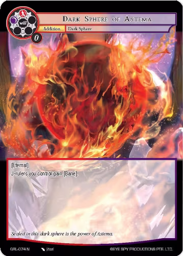 Dark Sphere of Astema (GRL-074), Game of Gods: Reloaded — Force of Will card price