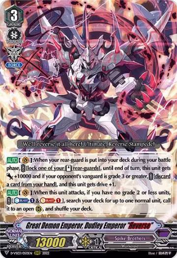 Great Demon Emperor, Dudley Emperor "Reverse" (D-VS03/050EN), D-VS03: V Clan Collection Vol.3 — Vanguard card price